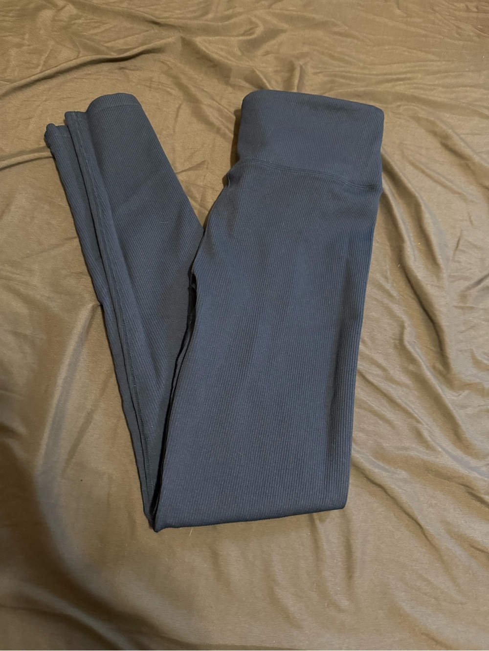 Fabletics Seamless Ribbed Leggings Lace Up Waist Medium Compression